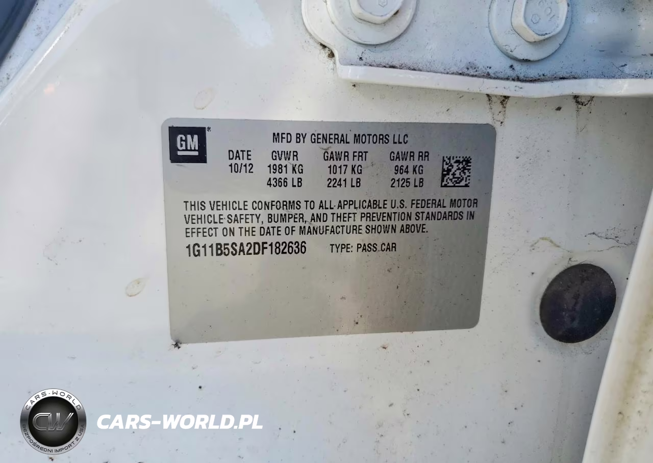 2013 Chevrolet Malibu Ls VIN:1G11B5SA2DF182636 - 12