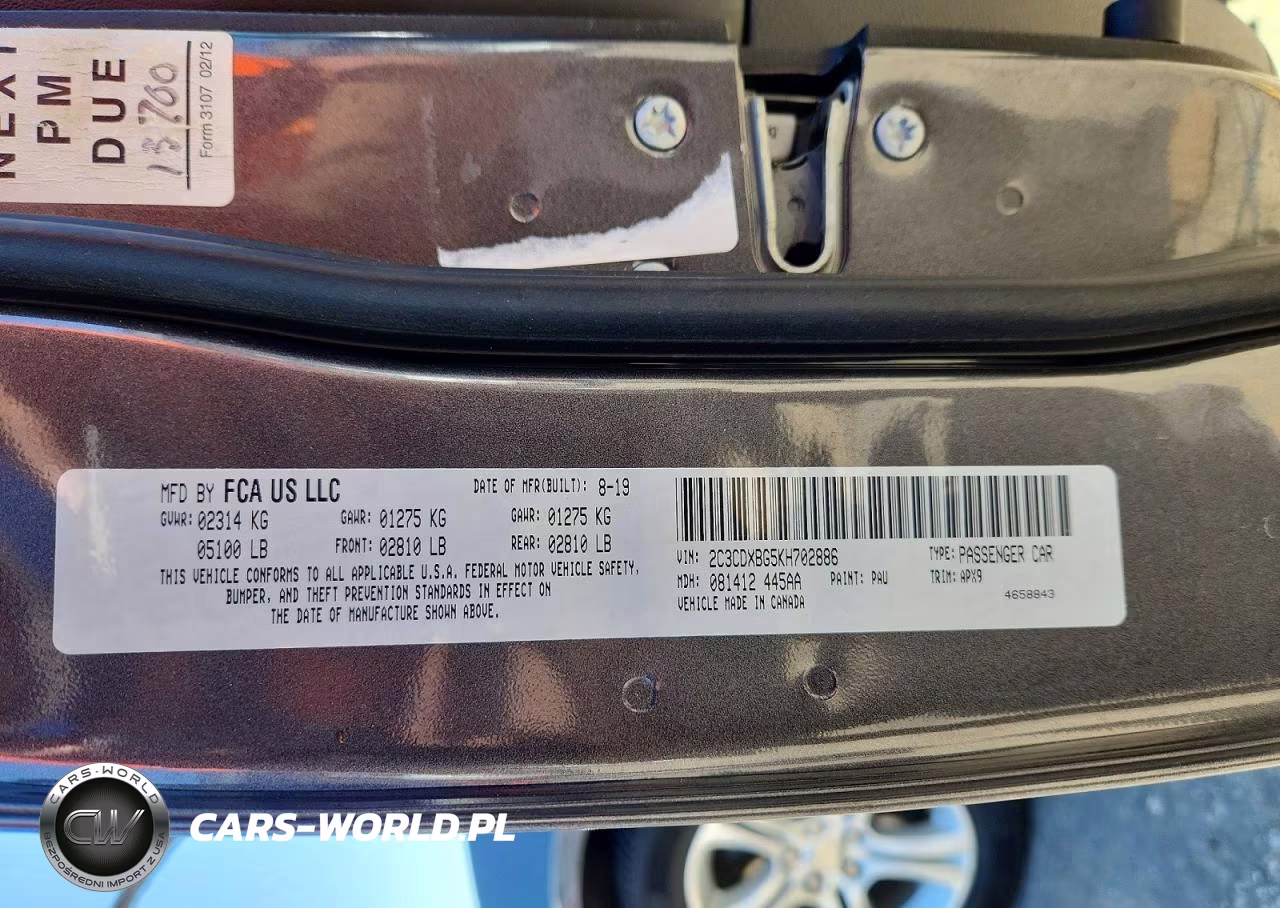2019 Dodge Charger Sxt VIN:2C3CDXBG5KH702886 - 12
