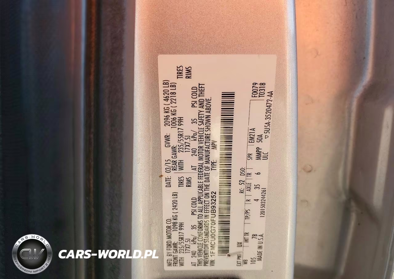2015 Ford Escape Se VIN:1FMCU0G70FUB93252 - 13