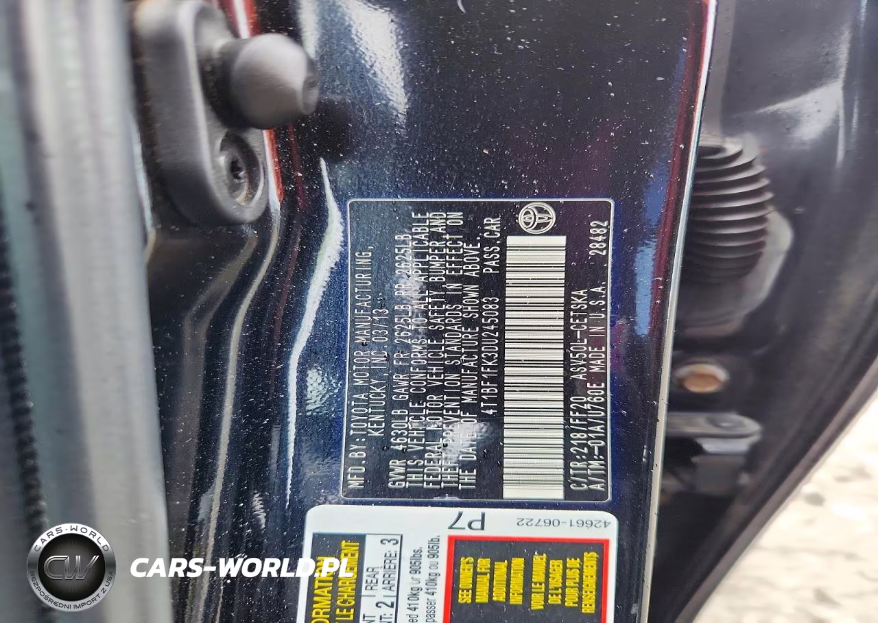 2013 Toyota Camry Se VIN:4T1BF1FK3DU245083 - 12