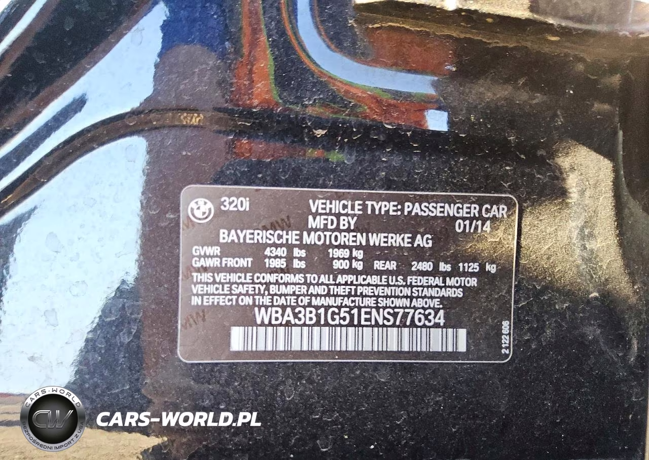 2014 BMW 320 I VIN:WBA3B1G51ENS77634 - 12