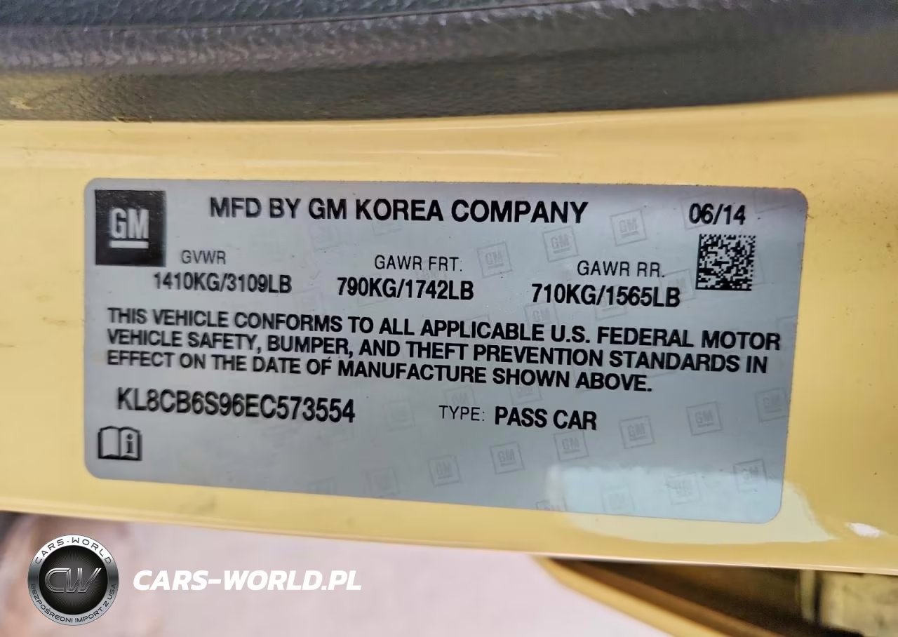2014 Chev Spark VIN:KL8CB6S96EC573554 - 12