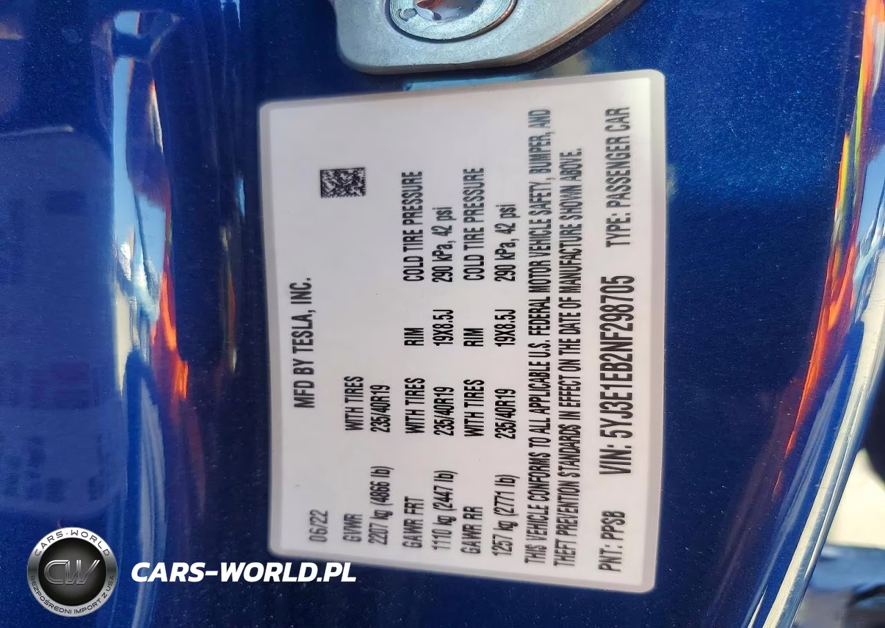 2022 Tesla Model 3 VIN:5YJ3E1EB2NF298705 - 12