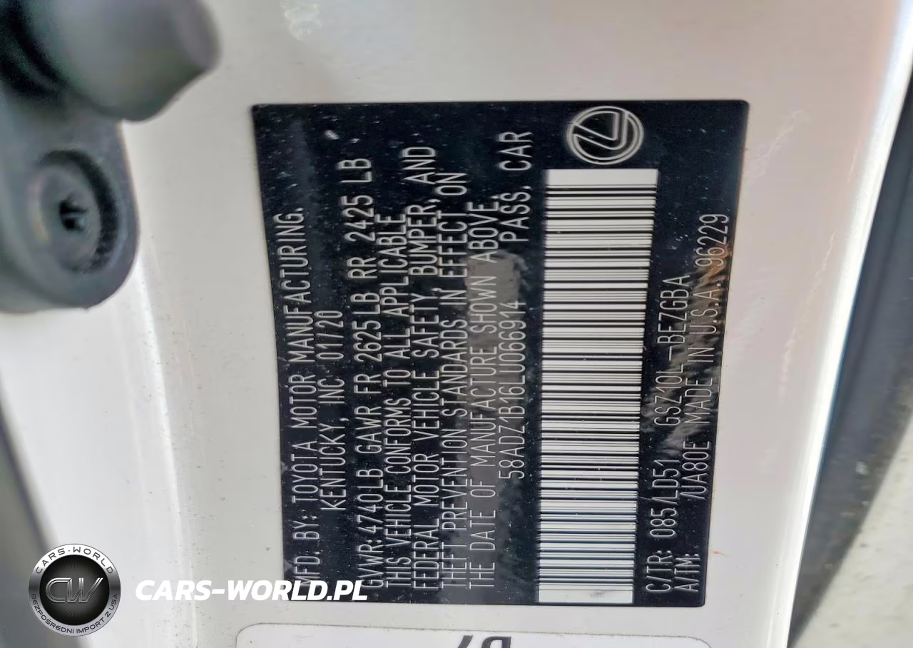 2020 Lexus Es 350 VIN:58ADZ1B16LU066914 - 12
