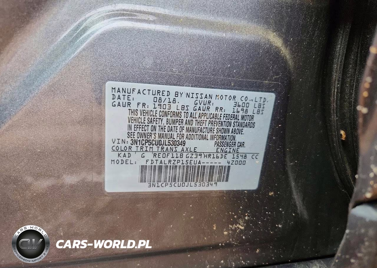 2018 Nissan Kicks S VIN:3N1CP5CU0JL530349 - 12