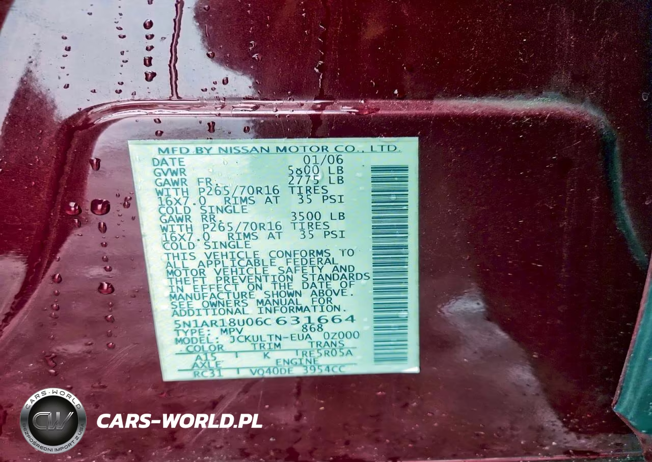 2006 Nissan Pathfinder Le VIN:5N1AR18U06C631664 - 13