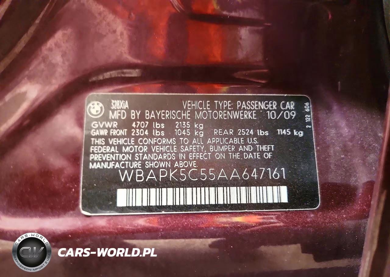 2010 BMW 328 Xi Sulev VIN:WBAPK5C55AA647161 - 12