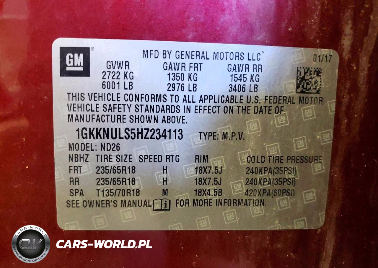 2017 GMC Acadia Slt-1 VIN:1GKKNULS5HZ234113 - 13