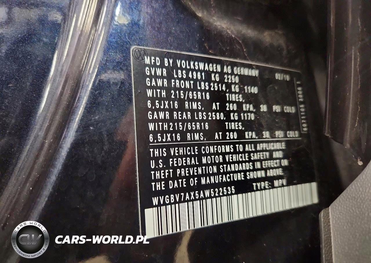 2010 Volkswagen Tiguan Se VIN:WVGBV7AX5AW522535 - 13