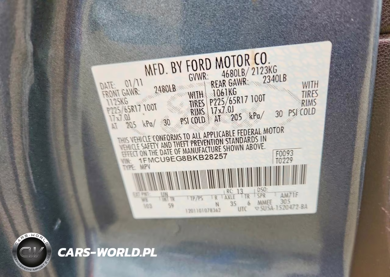 2011 Ford Escape Limited VIN:1FMCU9EG8BKB28257 - 13