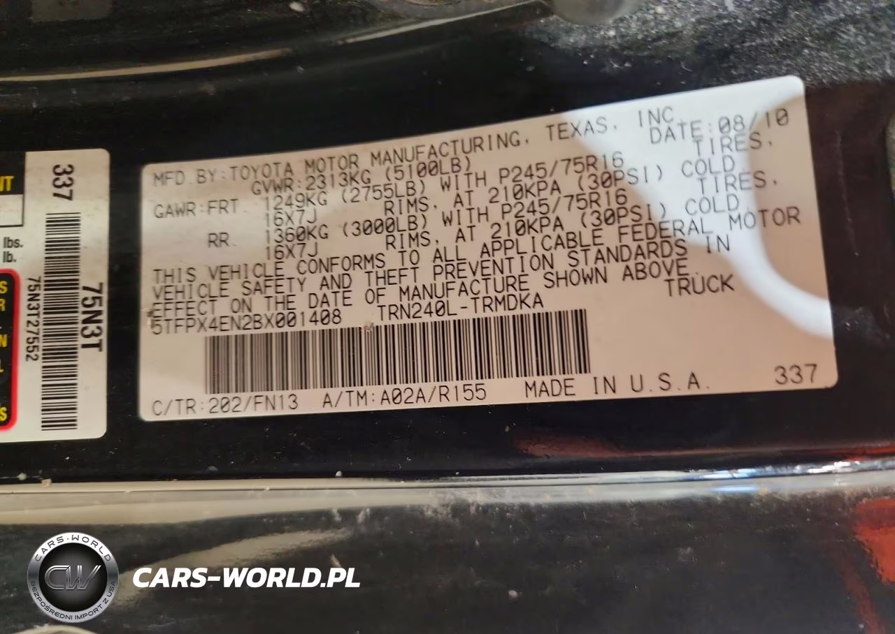 2011 Toyota Tacoma Base VIN:5TFPX4EN2BX001408 - 12
