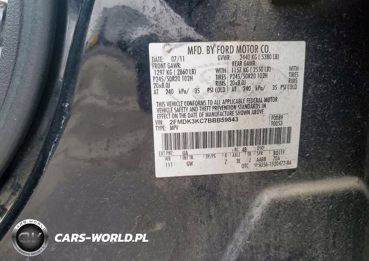 2011 Ford Edge Limited VIN:2FMDK3KC7BBB59843 - 13