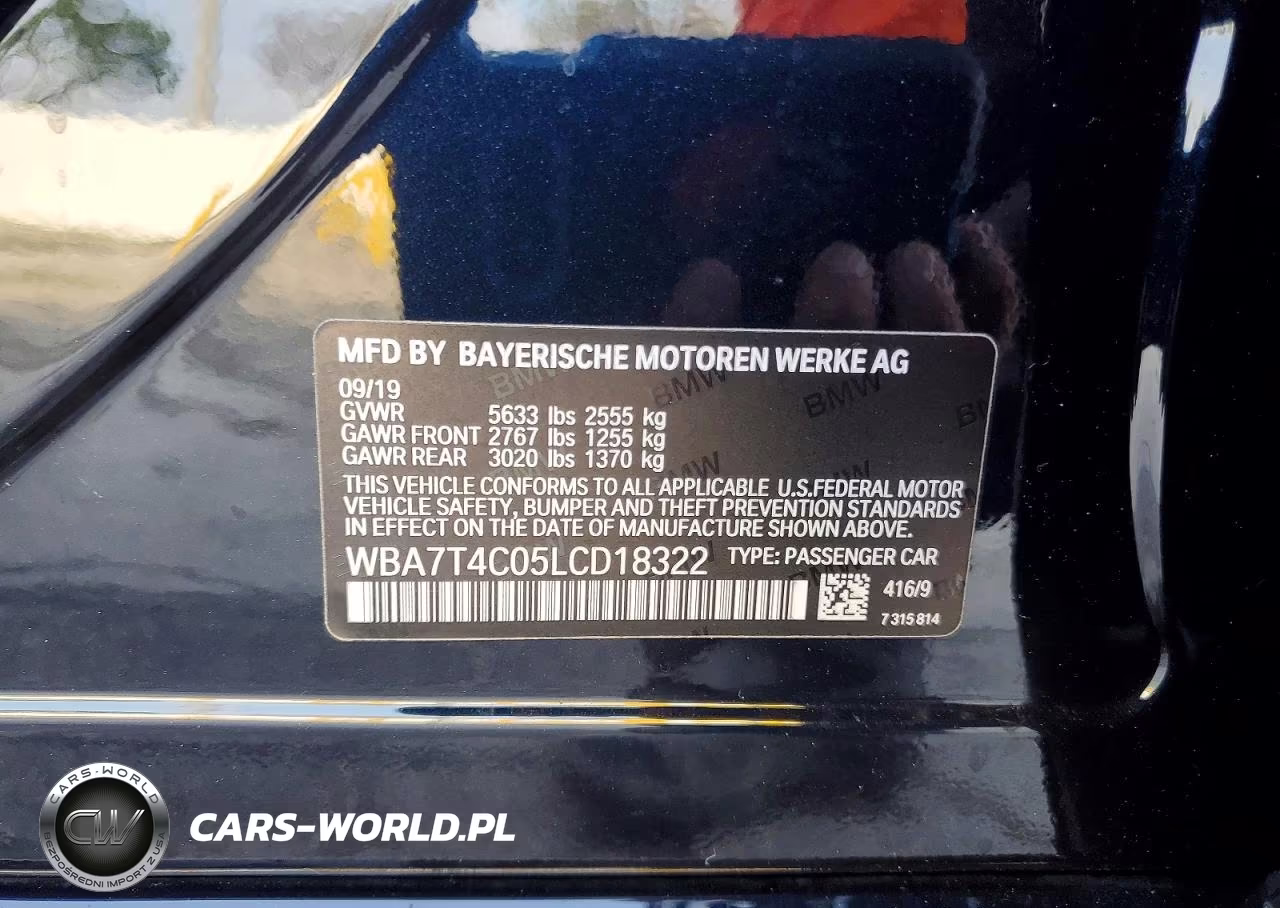 2020 BMW 740 Xi VIN:WBA7T4C05LCD18322 - 12