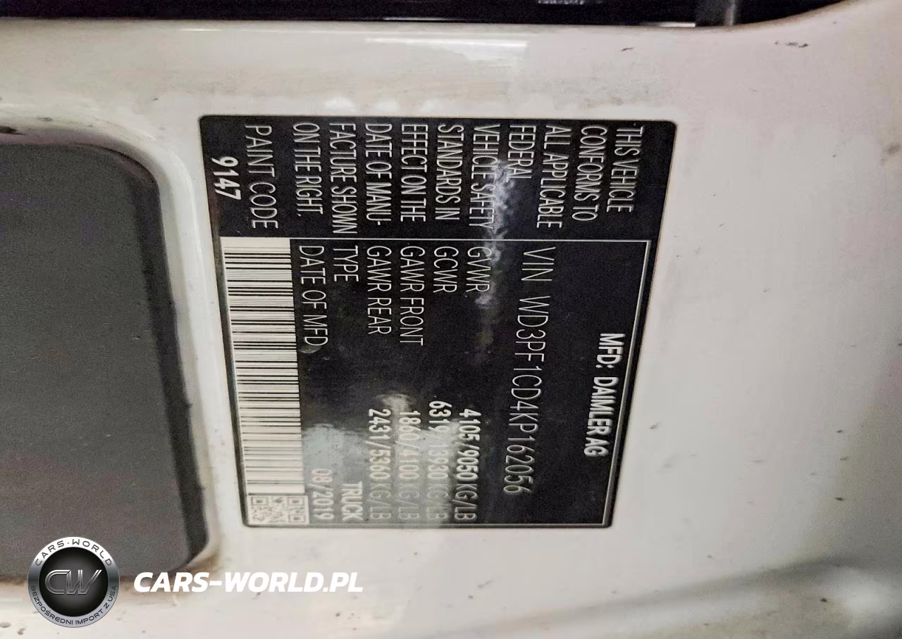 2019 Mercedes Benz Sprinter VIN:WD3PF1CD4KP162056 - 12