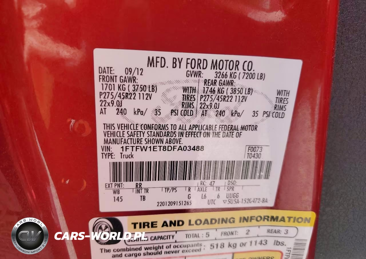2013 Ford F150 Supercrew VIN:1FTFW1ET8DFA03488 - 12