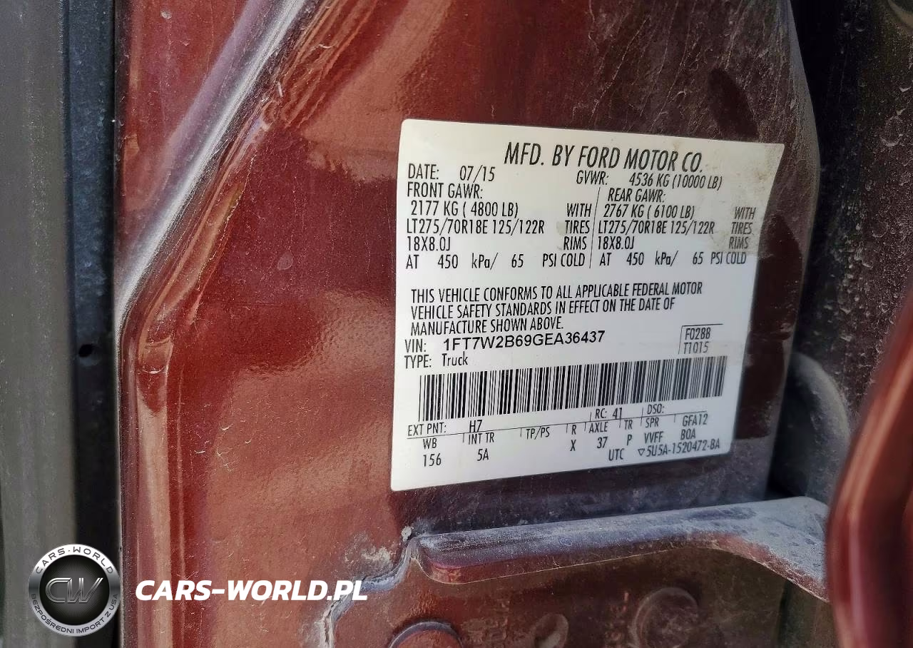 2016 Ford F250 Super Duty VIN:1FT7W2B69GEA36437 - 12