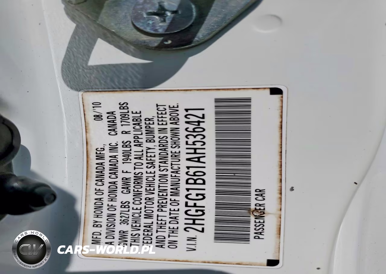 2010 Honda Civic Lx VIN:2HGFG1B61AH536421 - 12