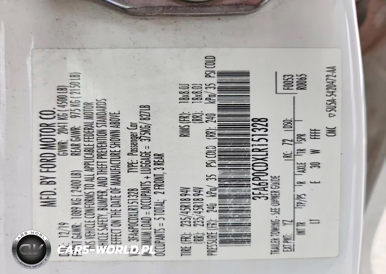 2020 Ford Fusion Sel VIN:3FA6P0CDXLR151328 - 12
