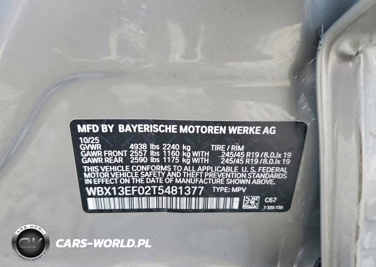 2026 BMW X1 M35I VIN:WBX13EF02T5481377 - 13