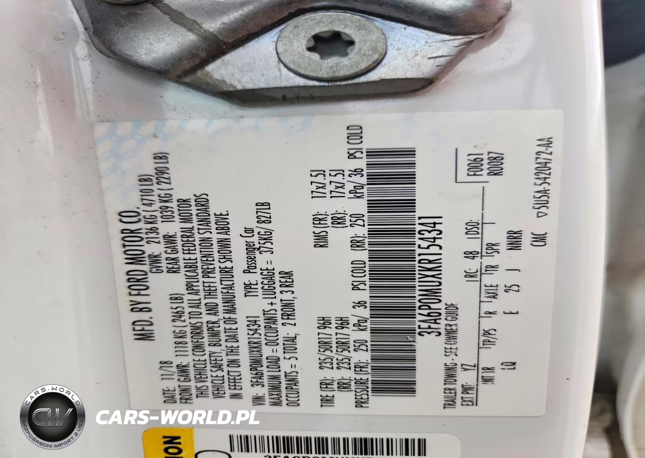 2019 Ford Fusion Sel VIN:3FA6P0MUXKR154341 - 13