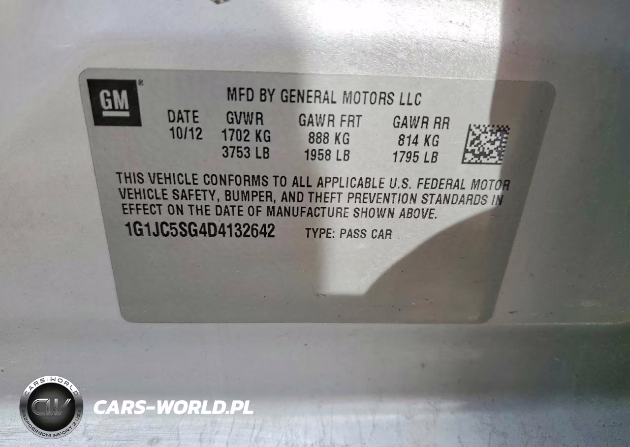 2013 Chevrolet Sonic Lt VIN:1G1JC5SG4D4132642 - 12