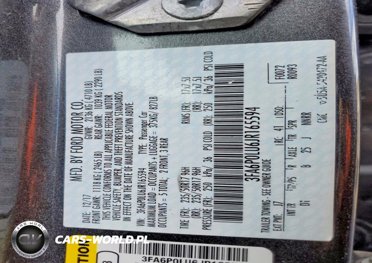 2018 Ford Fusion Se Hybrid VIN:3FA6P0LU6JR165594 - 12