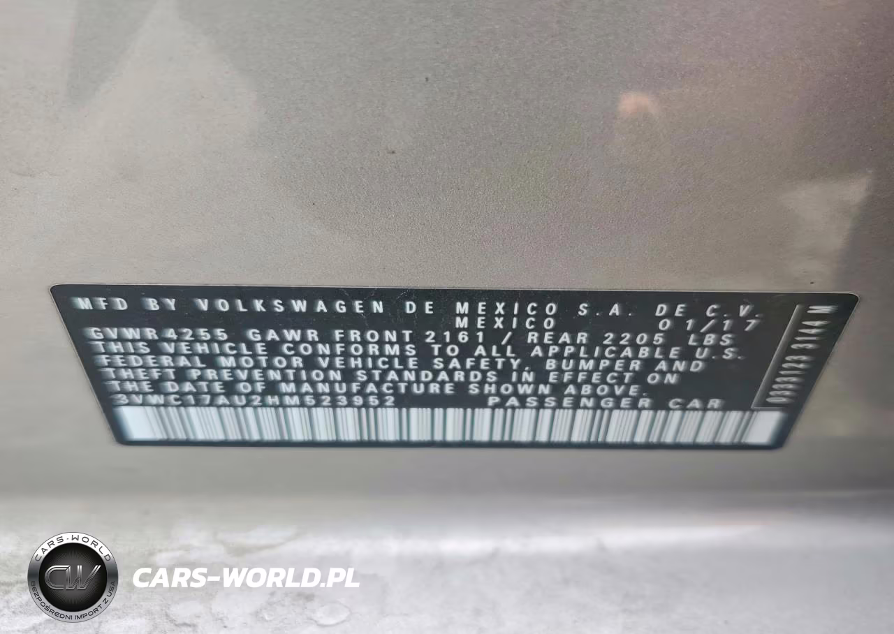 2017 Volkswagen Golf Sportwagen S VIN:3VWC17AU2HM523952 - 13