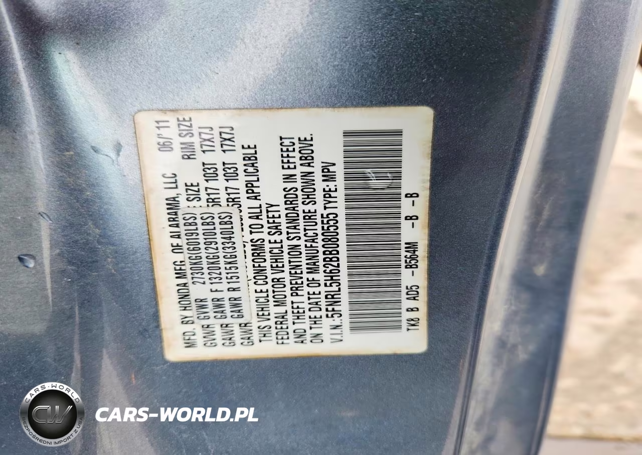 2011 Honda Odyssey Exl VIN:5FNRL5H62BB080555 - 13