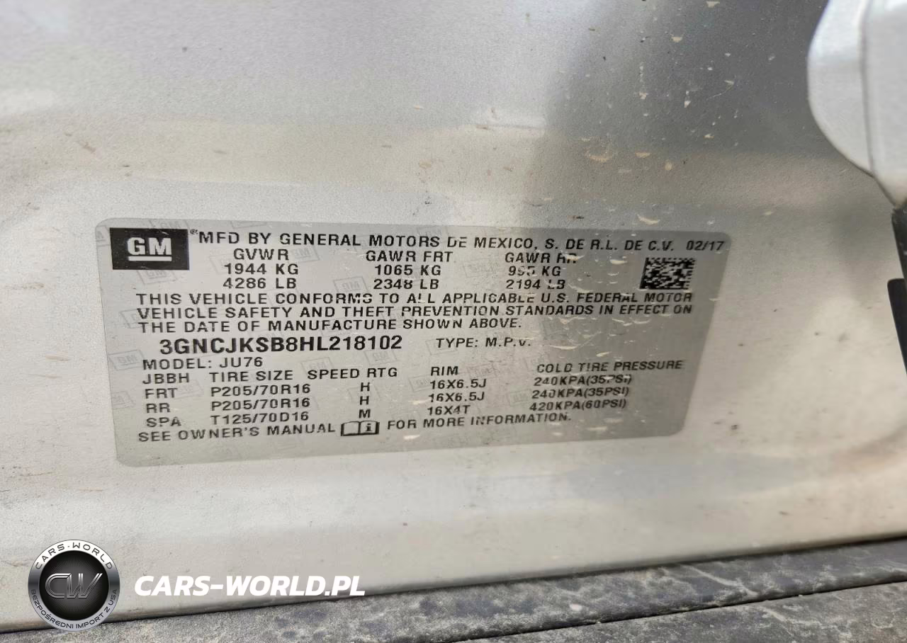 2017 Chevrolet Trax Ls VIN:3GNCJKSB8HL218102 - 13