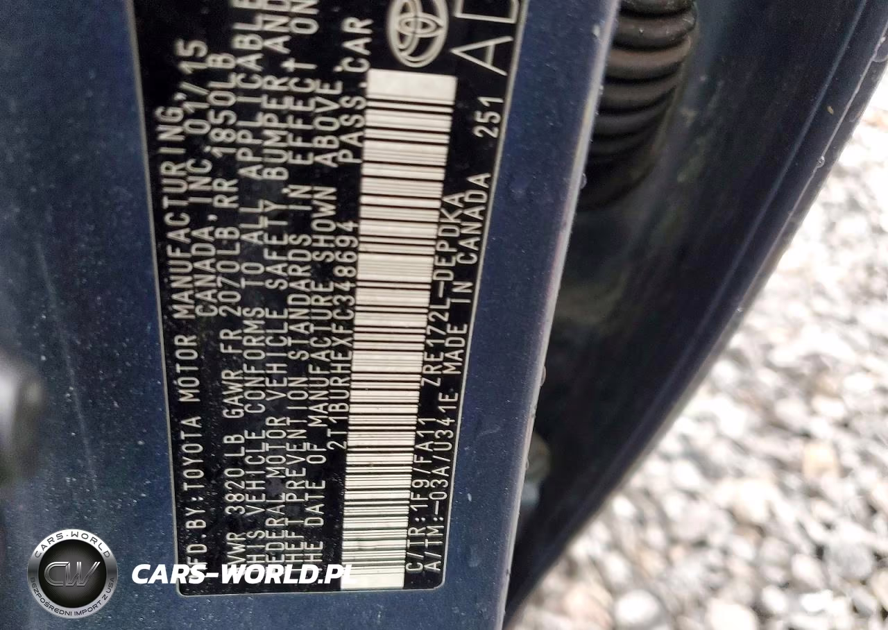 2015 Toyota Corolla L VIN:2T1BURHEXFC348694 - 12