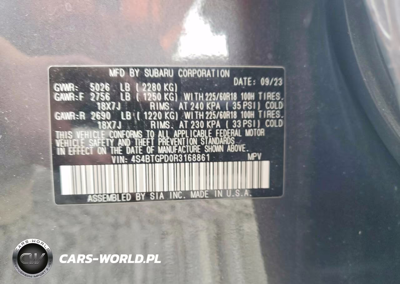 2024 Subaru Outback Touring VIN:4S4BTGPD0R3168861 - 14