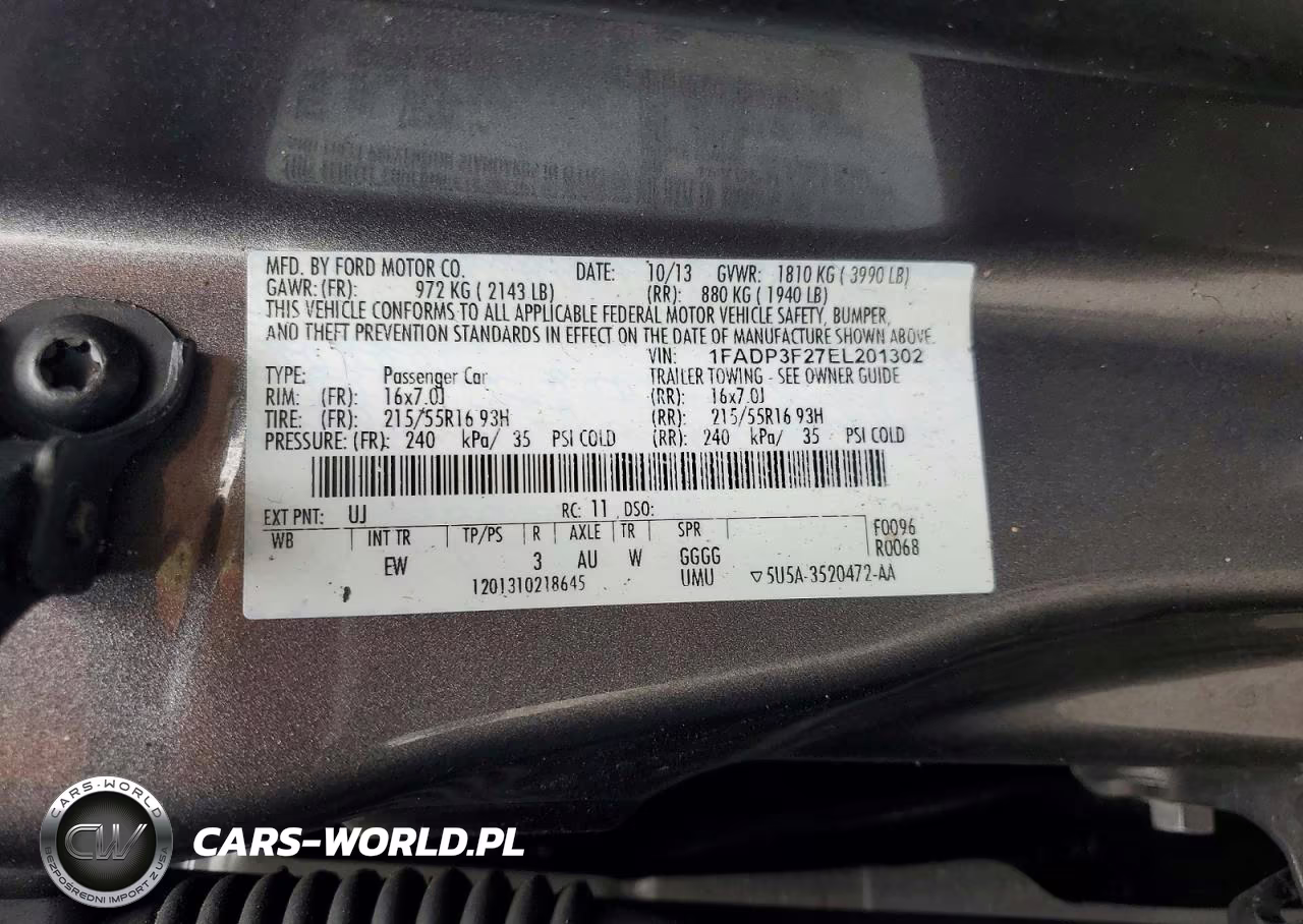 2014 Ford Focus Se VIN:1FADP3F27EL201302 - 13