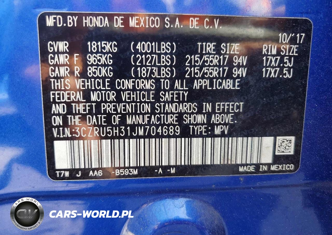 2018 Honda Hr-V Lx VIN:3CZRU5H31JM704689 - 13