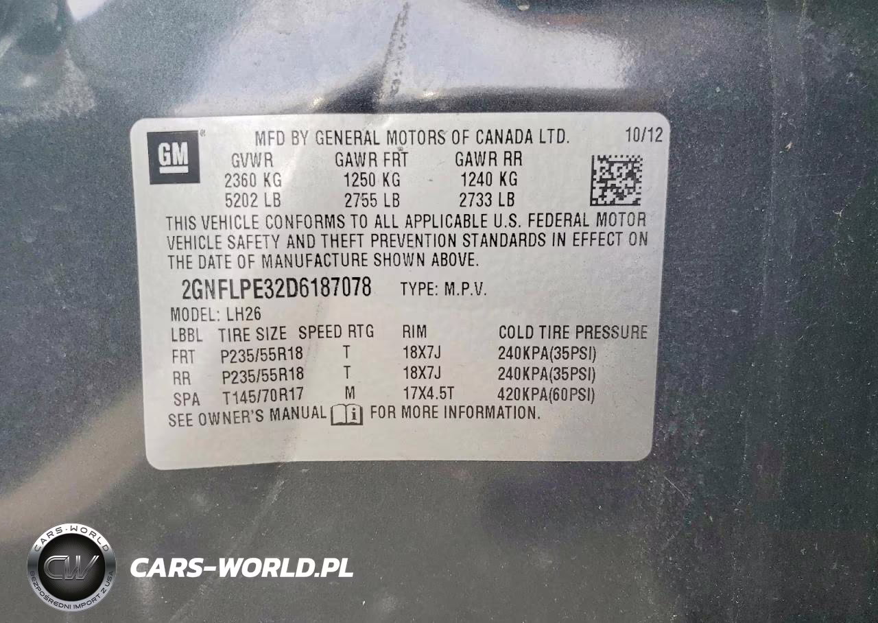 2013 Chevrolet Equinox Lt VIN:2GNFLPE32D6187078 - 12