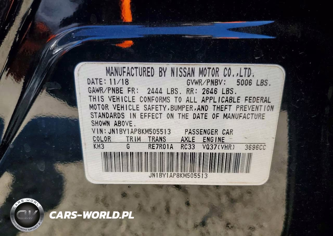 2019 Infiniti Q70 3.7 Luxe VIN:JN1BY1AP8KM505513 - 13
