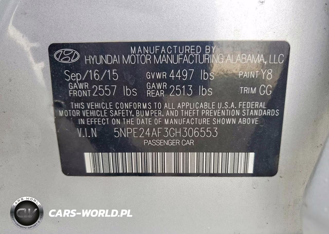 2016 Hyundai Sonata Se VIN:5NPE24AF3GH306553 - 12
