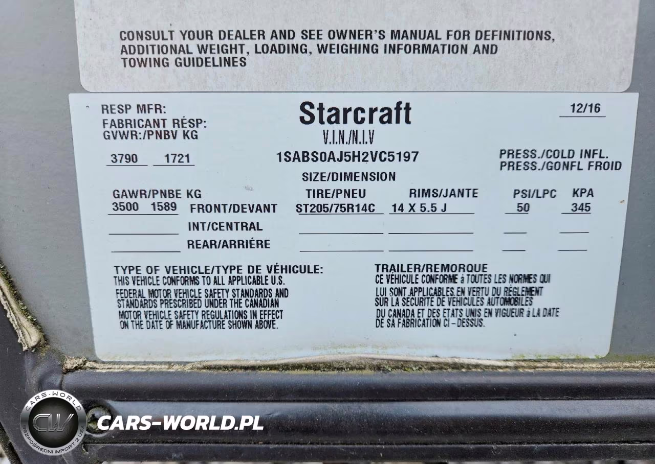 2017 Starcraft Satellite Camper VIN:1SABS0AJ5H2VC5197 - 10