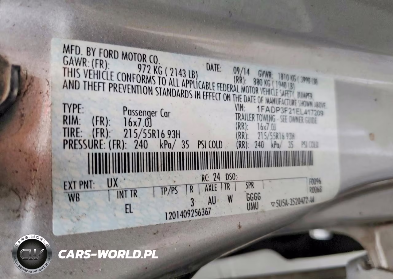 2014 Ford Focus Se VIN:1FADP3F21EL417209 - 13
