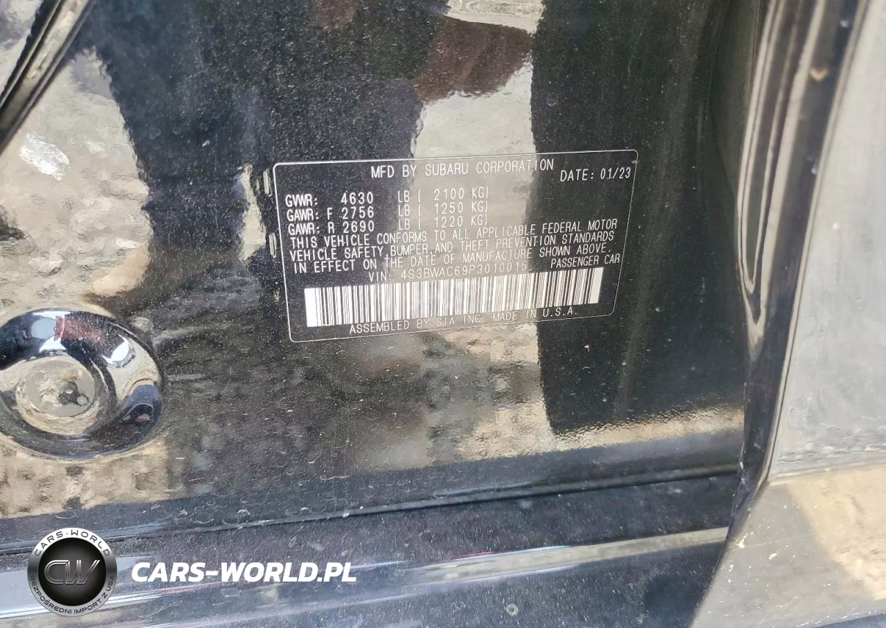 2023 Subaru Legacy Premium VIN:4S3BWAC69P3010015 - 12