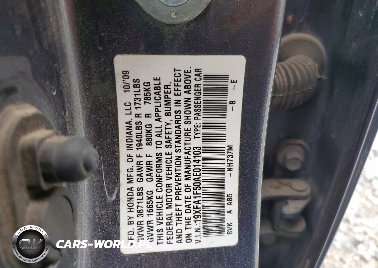 2010 Honda Civic Lx VIN:19XFA1F50AE014103 - 12