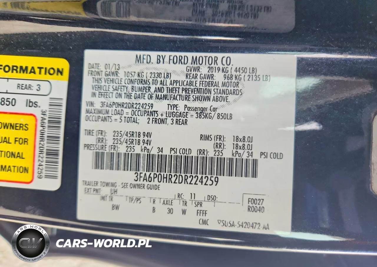 2013 Ford Fusion Se VIN:3FA6P0HR2DR224259 - 12