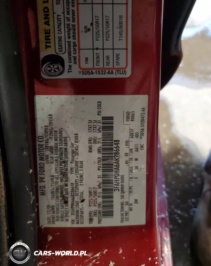 2010 Ford Fusion Se VIN:3FAHP0HA6AR286648 - 12