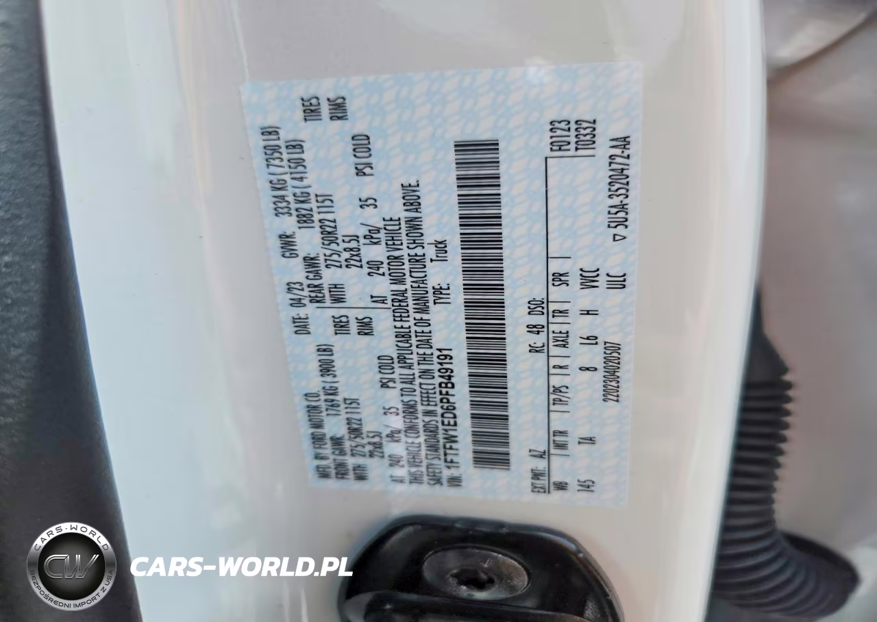2023 Ford F150 Supercrew VIN:1FTFW1ED6PFB49191 - 12