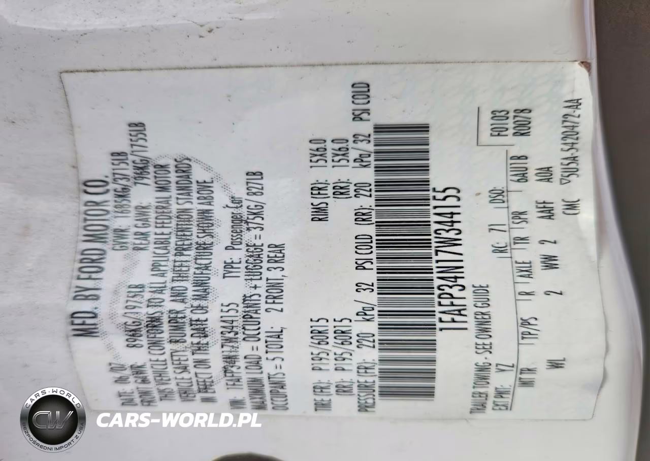 2007 Ford Focus Zx4 VIN:1FAFP34N17W344155 - 12