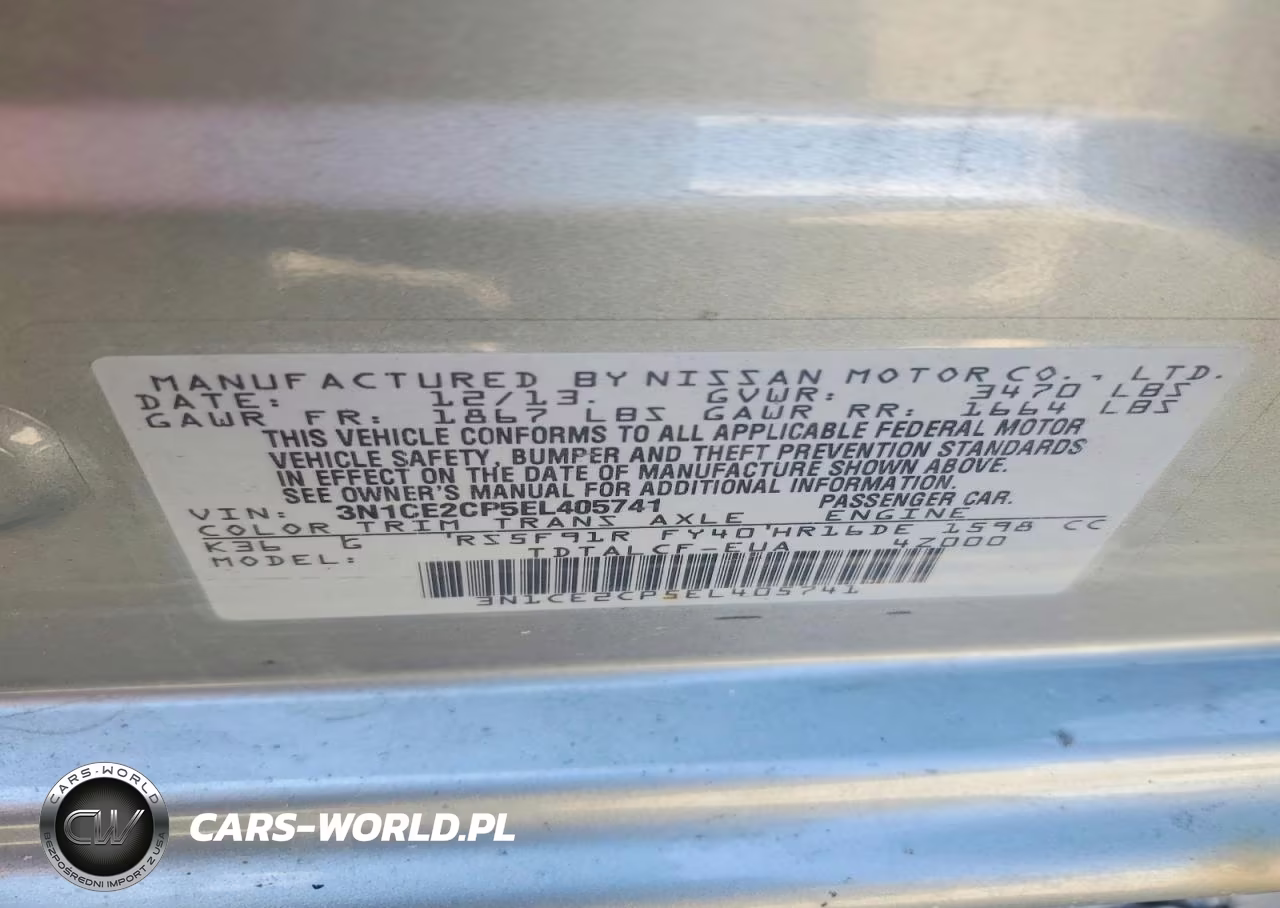 2014 Nissan Versa Note S VIN:3N1CE2CP5EL405741 - 12