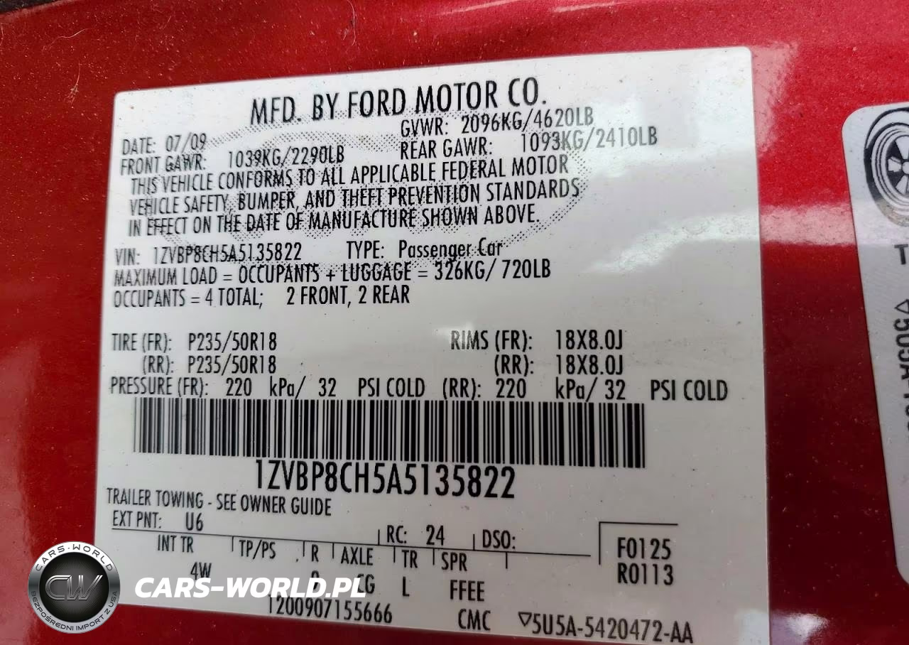 2010 Ford Mustang Gt VIN:1ZVBP8CH5A5135822 - 12