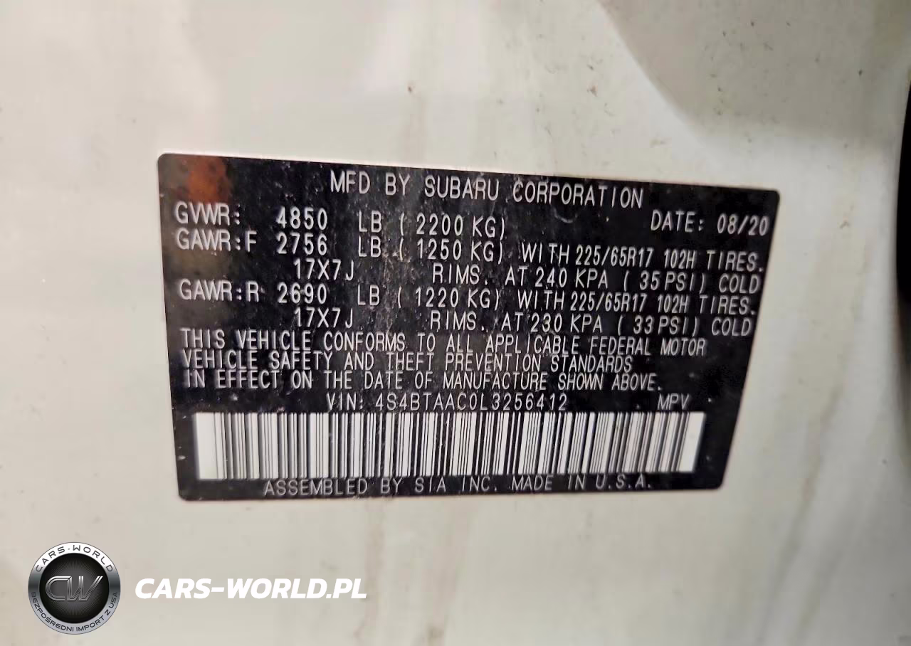 2020 Subaru Outback VIN:4S4BTAAC0L3256412 - 14