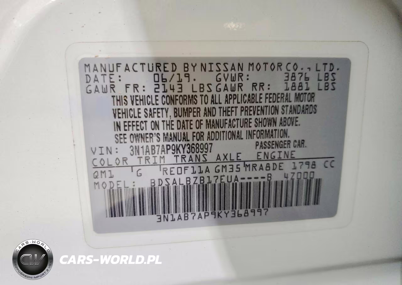 2019 Nissan Sentra S VIN:3N1AB7AP9KY368997 - 12