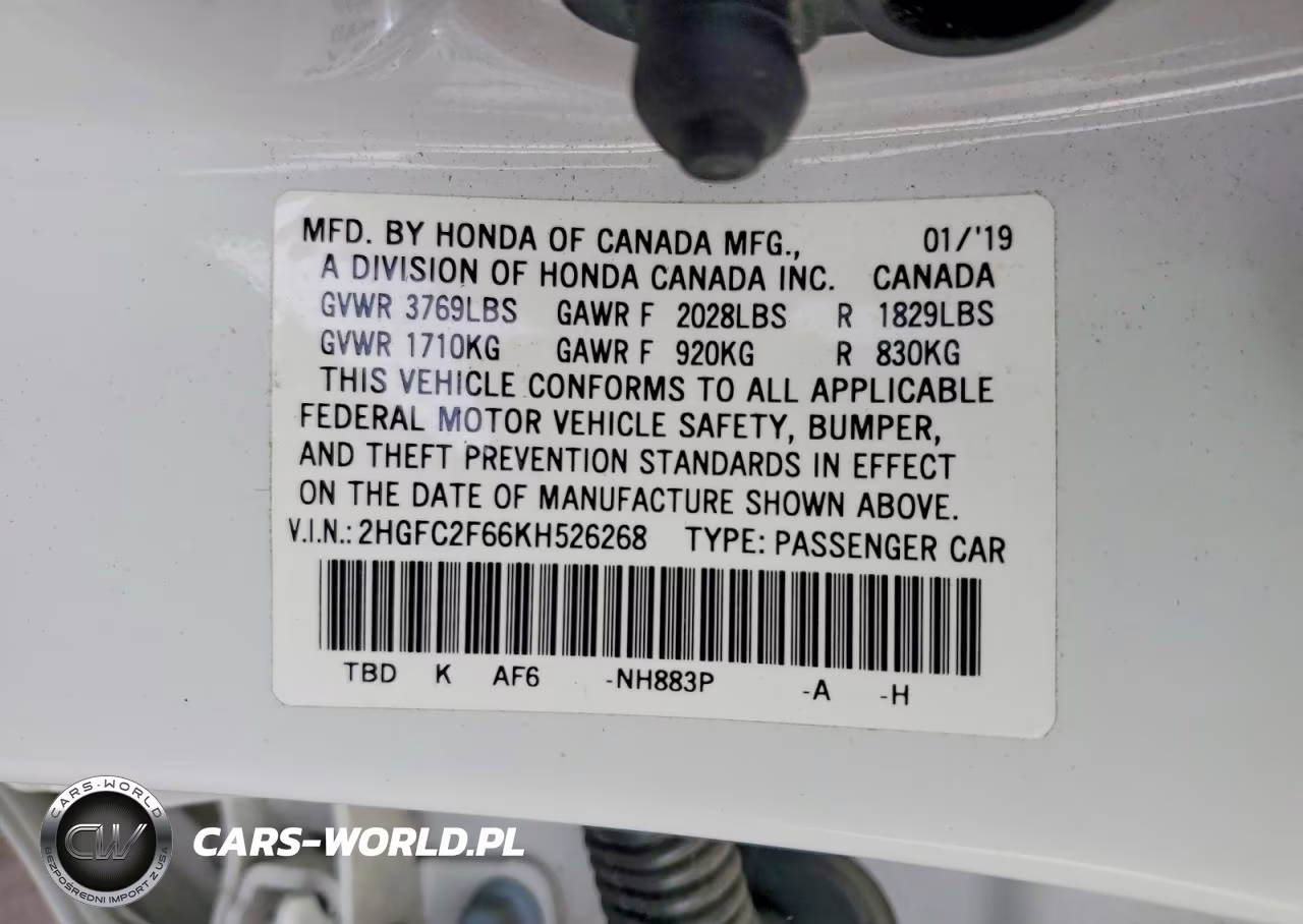 2019 Honda Civic Lx VIN:2HGFC2F66KH526268 - 12