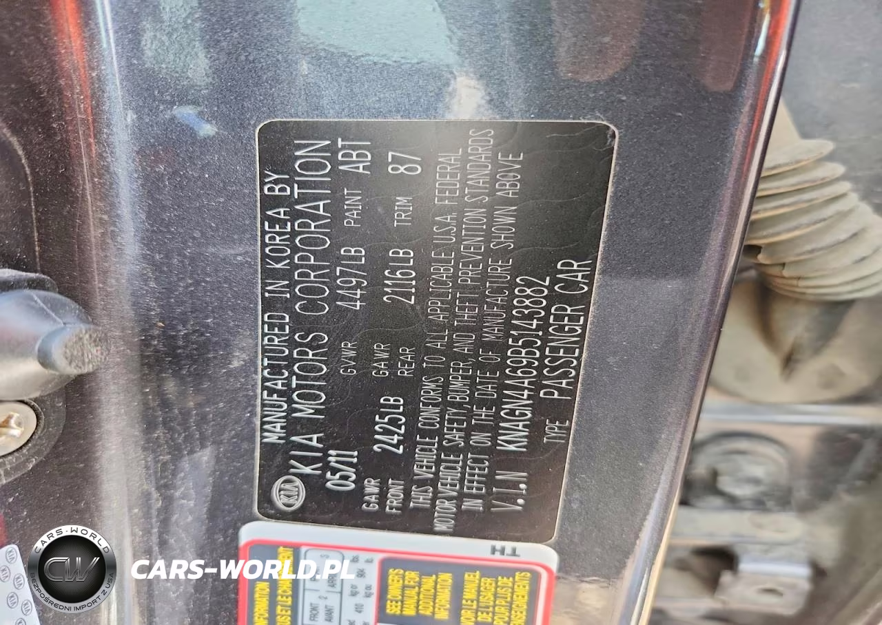 2011 Kia Optima Ex Turbo VIN:KNAGN4A69B5143882 - 12